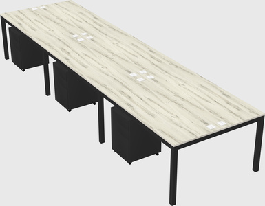 Shared rectangular desk
