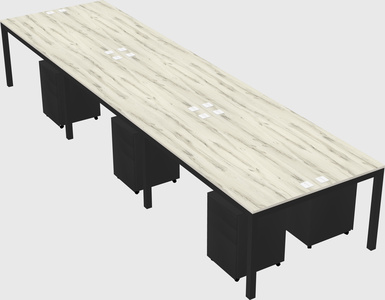 Shared rectangular desk