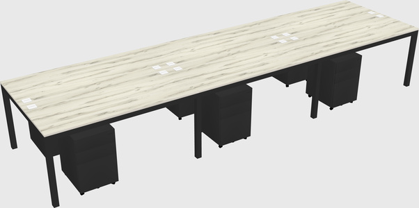 Shared rectangular desk