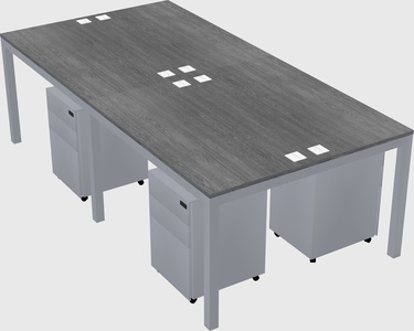 Shared rectangular desk