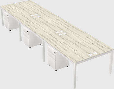 Shared rectangular desk
