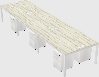 Shared rectangular desk