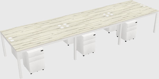 Shared rectangular desk