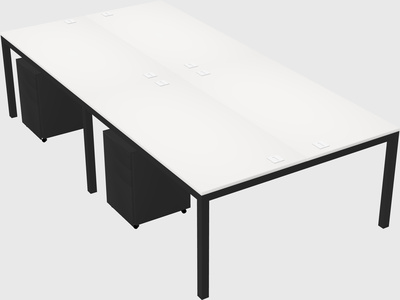 Shared rectangular desk
