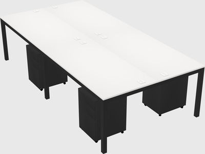 Shared rectangular desk