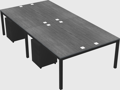 Shared rectangular desk