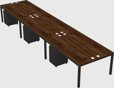 Shared rectangular desk