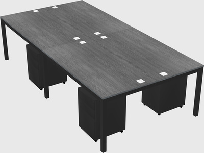 Shared rectangular desk