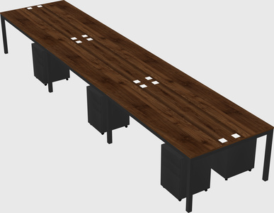Shared rectangular desk