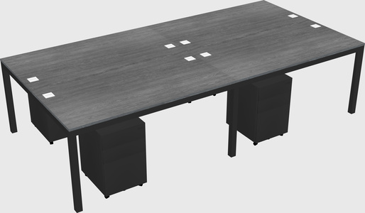 Shared rectangular desk