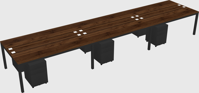 Shared rectangular desk
