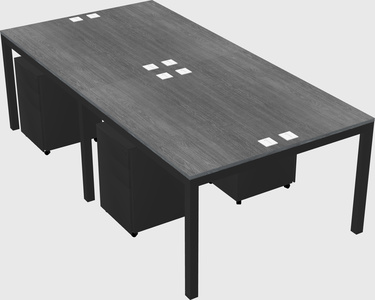 Shared rectangular desk