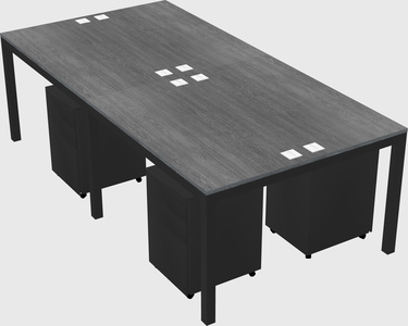 Shared rectangular desk