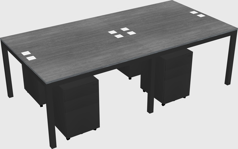 Shared rectangular desk