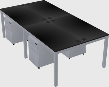 Shared rectangular desk