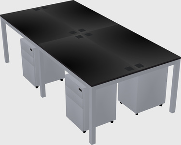 Shared rectangular desk