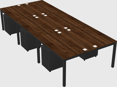 Shared rectangular desk