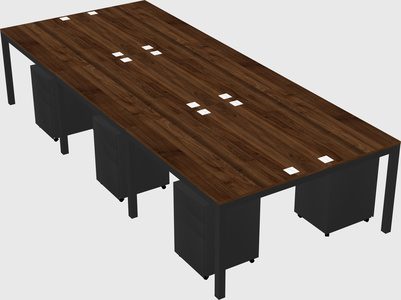 Shared rectangular desk