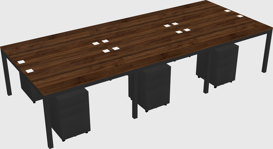 Shared rectangular desk