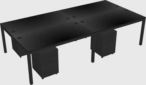 Shared rectangular desk