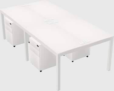 Shared rectangular desk
