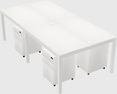 Shared rectangular desk