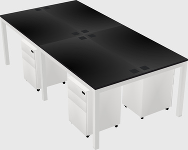 Shared rectangular desk