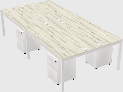 Shared rectangular desk