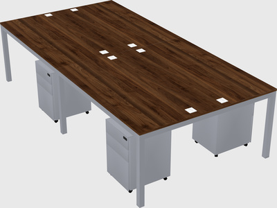 Shared rectangular desk