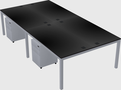 Shared rectangular desk