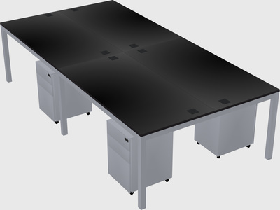Shared rectangular desk