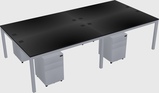 Shared rectangular desk