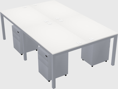 Shared rectangular desk