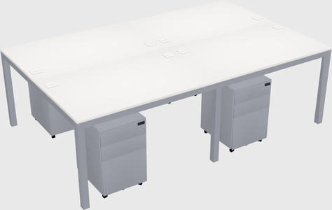 Shared rectangular desk