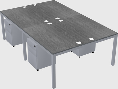 Shared rectangular desk