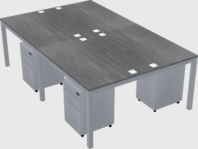 Shared rectangular desk