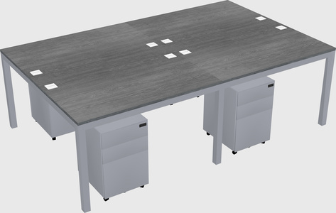 Shared rectangular desk