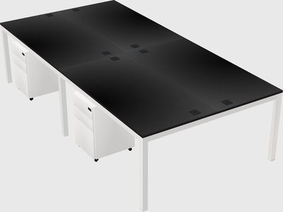 Shared rectangular desk