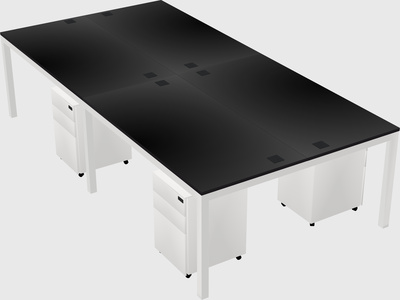 Shared rectangular desk