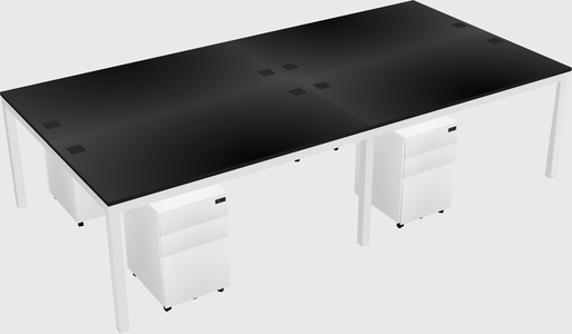 Shared rectangular desk