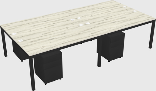 Shared rectangular desk