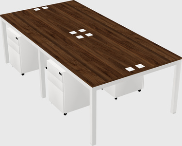 Shared rectangular desk