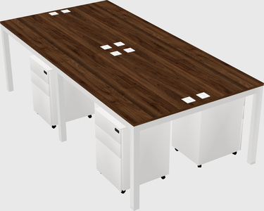 Shared rectangular desk