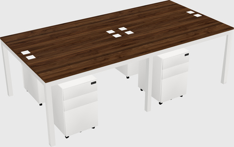 Shared rectangular desk