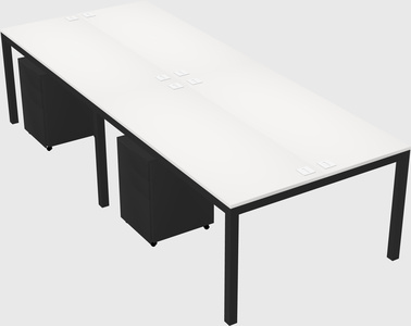 Shared rectangular desk