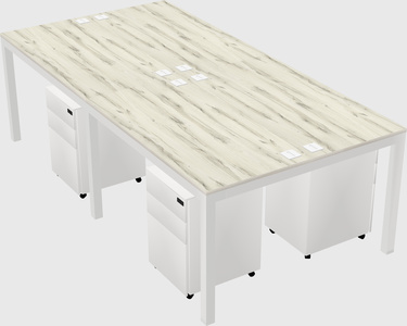 Shared rectangular desk