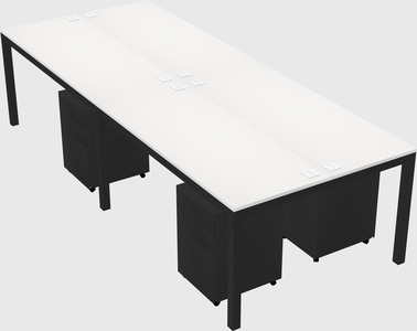 Shared rectangular desk