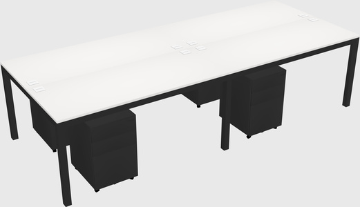 Shared rectangular desk
