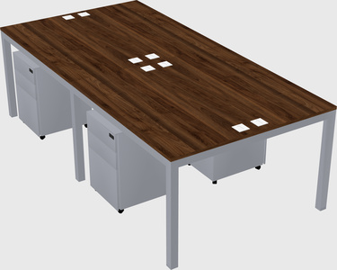 Shared rectangular desk