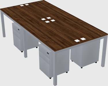 Shared rectangular desk